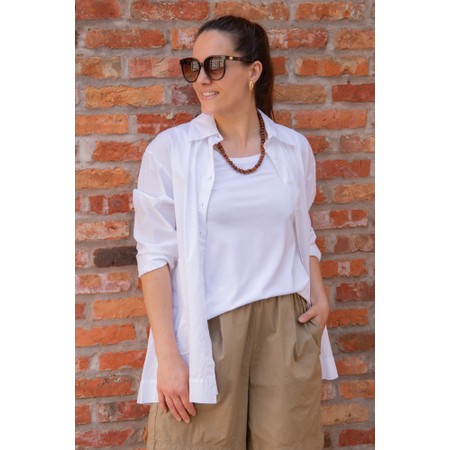 Masai Clothing Iryssa White Solid Linen Shirt - White