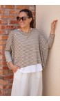 Mama B Cumin Ki Cropped Cumin Stripe Knit Top  