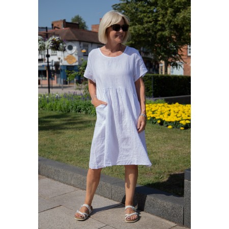 Amazing Woman Lexia White Linen Dress - White