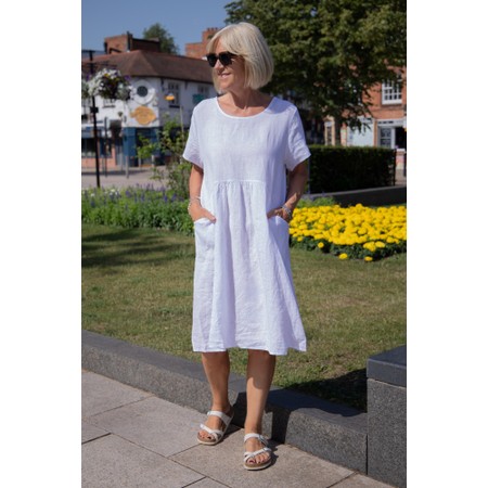 Amazing Woman Lexia White Linen Dress - White