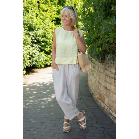 Amazing Woman Lucie Pale Yellow Linen Cami Top - Yellow