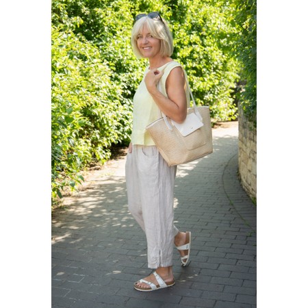 Amazing Woman Orla Natural Cropped Linen Trouser - Beige