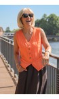 Amazing Woman Papaya Kitty Papaya Linen Waistcoat  