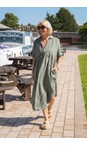 Amazing Woman Khaki Camile Khaki Linen Dress  