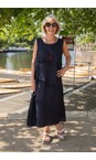 Amazing Woman Navy Nina Navy Linen Frill Midi Dress  