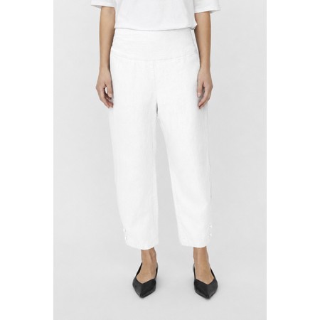 Masai Clothing Penna White Linen Tapered Trouser - White