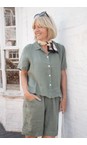 Amazing Woman Khaki Marilyn Khaki Boxy Linen Shirt  