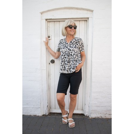 Masai Clothing MaDira Print Top - Black