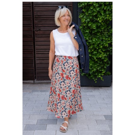 Masai Clothing Solviera Print Satin Skirt - Multicoloured