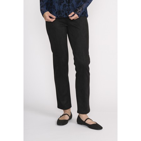 Foil Looking Suede Black Trousers - Black