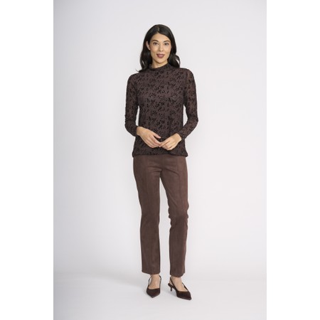 Foil Looking Suede Ristretto Trousers - Brown