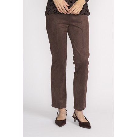 Foil Looking Suede Ristretto Trousers - Brown