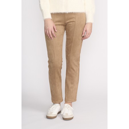 Foil Looking Suede Tuscan Tan Trousers - Brown