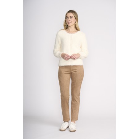 Foil Looking Suede Tuscan Tan Trousers - Brown