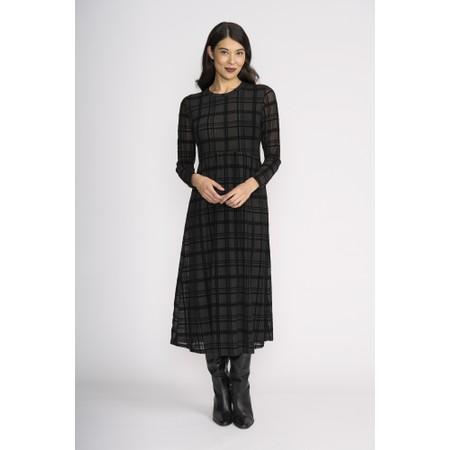 Foil Flock Yeah Black Check Dress - Black