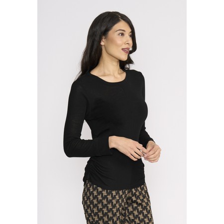 Foil Double Up Black Top - Black