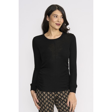 Foil Double Up Black Top - Black