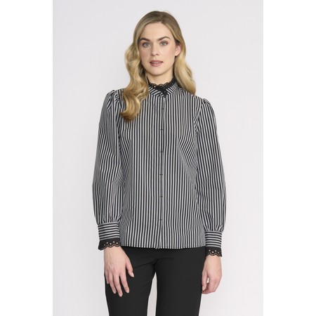Foil Cagney & Lacey Stripe Shirt - Black