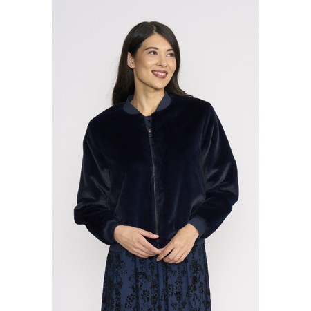 Foil Fur Sure Aviator Jacket - Blue