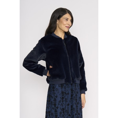 Foil Fur Sure Aviator Jacket - Blue
