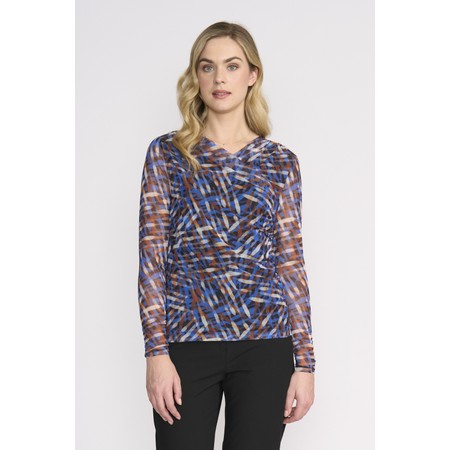 Foil Sheer Fun Wrap Top - Black