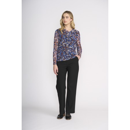 Foil Sheer Fun Wrap Top - Black