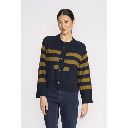 Foil Hold The Line Stripe Cardi - Blue