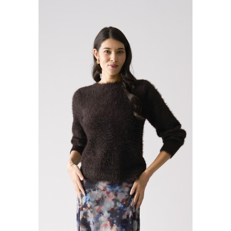 Foil Fluffin Cute Reversible Ristretto Cardi - Brown