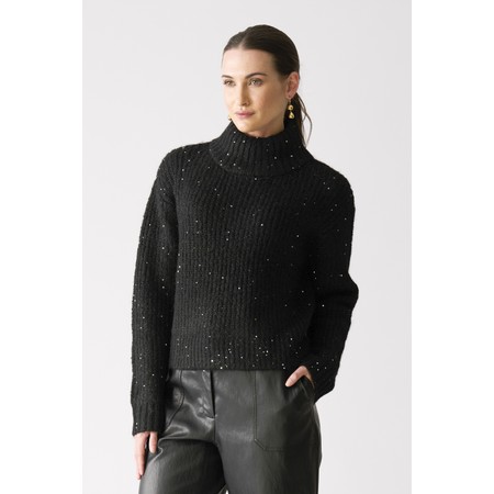 Foil Glow Getter Black Sweater - Black