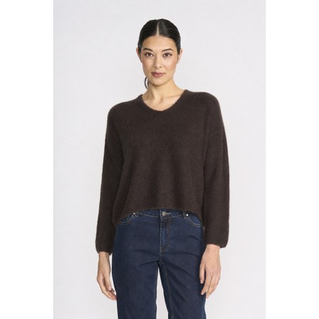 Foil Sweater Half Ground Coffee Knit - Brown