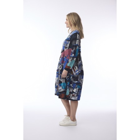 Orientique Porto Blue Organic Asymmetric Bubble Dress - Blue