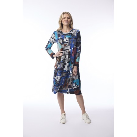 Orientique Porto Blue Organic Asymmetric Bubble Dress - Blue