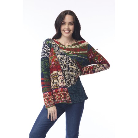 Orientique Zapotec Print Patch Top - Multicoloured