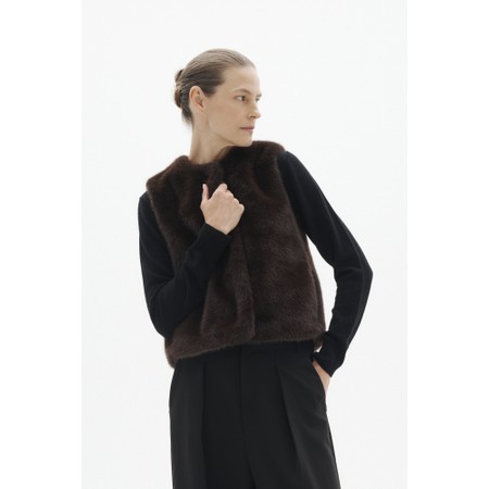 InWear Zabelle Fur Brown Waistcoat - Brown