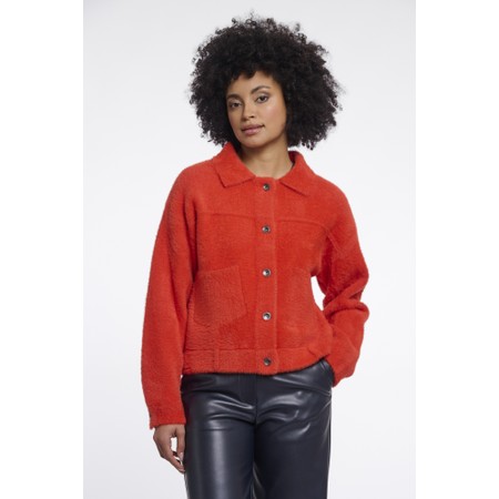 RINO AND PELLE Bubbly Luminous Red Boxy Jacket - Red