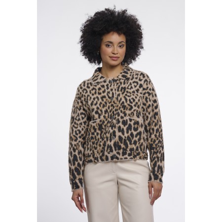 RINO AND PELLE Bubbly Light Leopard Boxy Jacket - Beige