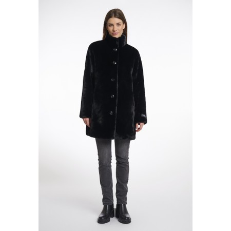 RINO AND PELLE Nonna Black Faux Fur Coat - Black