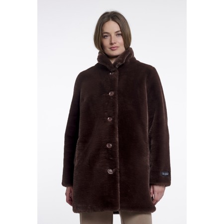 RINO AND PELLE Nonna Coffee Roast Faux Fur Coat - Brown