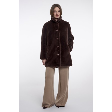 RINO AND PELLE Nonna Coffee Roast Faux Fur Coat - Brown