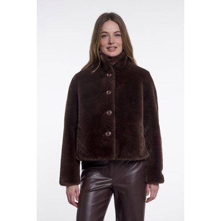 RINO AND PELLE Vie Coffee Roast Faux Fur Jacket - Brown