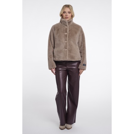RINO AND PELLE Vie Mocha Latte Faux Fur Jacket - Beige