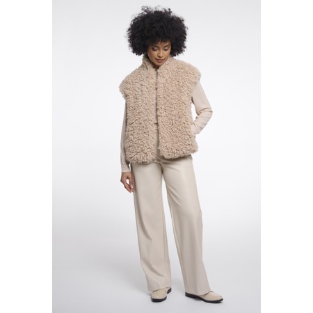 RINO AND PELLE Freya Faux Shearling Waistcoat - Beige