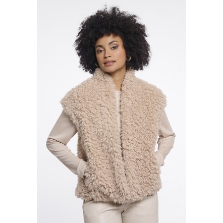 RINO AND PELLE Freya Faux Shearling Waistcoat - Beige