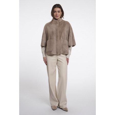 RINO AND PELLE Dewi Mocha Latte Faux Fur Cape - Beige