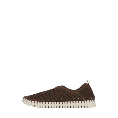 Ilse Jacobsen Tulip Laser Cut Pattern Brown Pearled Ivory Shoe - Brown