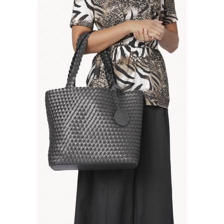Ilse Jacobsen Braided Reversible Nut Gun Metal Shopper - Grey