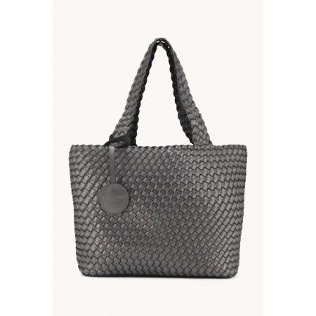 Ilse Jacobsen Braided Reversible Nut Gun Metal Shopper - Grey