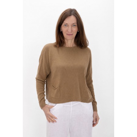 Amazing Woman Jodie Caramel Front Pocket Supersoft Knit Jumper - Brown