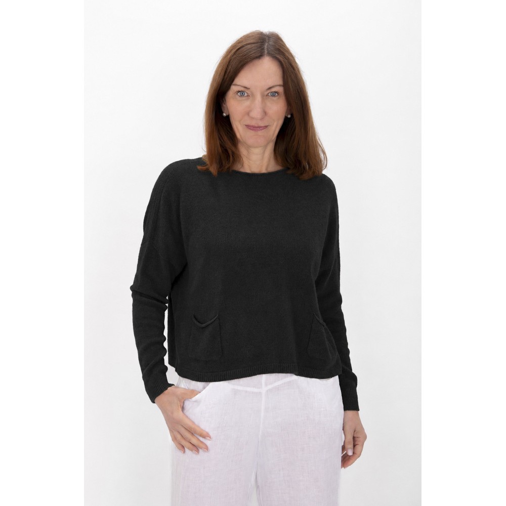 Amazing Woman Jodie Charcoal Front Pocket Supersoft Knit Jumper Charcoal