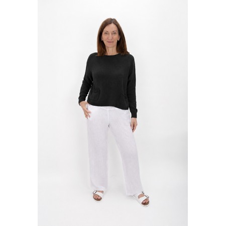 Amazing Woman Jodie Charcoal Front Pocket Supersoft Knit Jumper - Black